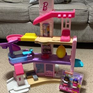 Barbie Little People Dollhouse - with lights, and Barbie little people dolls NIB